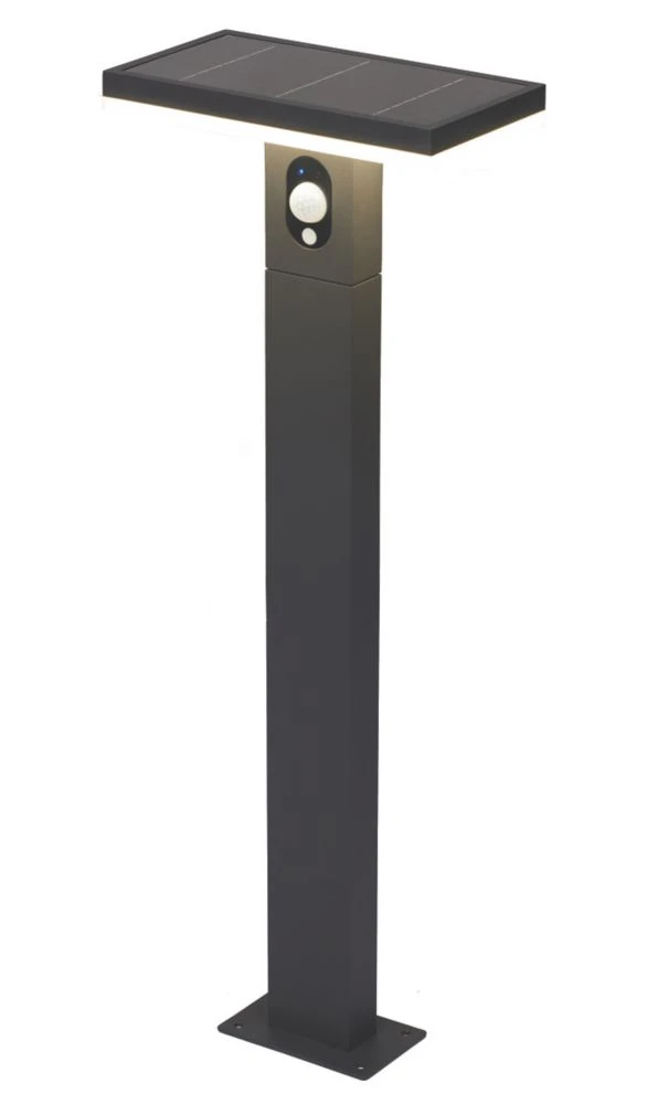 4lite 600mm Outdoor LED Solar Bollard Graphite 230lm
