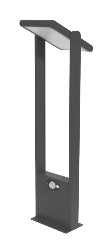 4lite 600mm Outdoor LED Solar Bollard Graphite 165lm