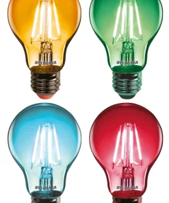 Sylvania Helios Chroma ES A60 Assorted LED Light Bulb 4W 4 Pack