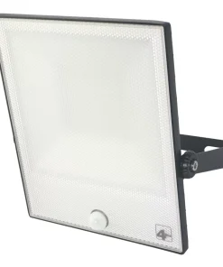 4lite Outdoor LED Floodlight With PIR Sensor Black 50W 3392lm 2 Pack