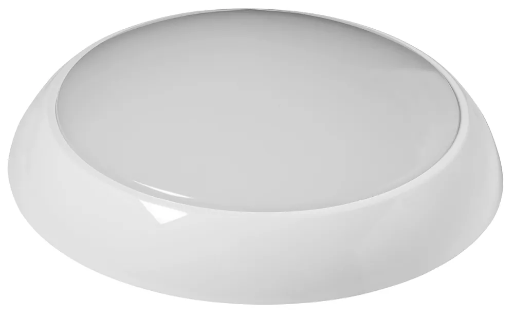 Robus Golf Slim Indoor & Outdoor Maintained Or Non-Maintained Emergency Round LED 3hr Emergency Bulkhead With Microwave Sensor White 12.1W 830 / 900 / 910lm