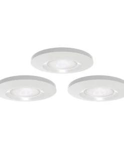4lite IP65 FRD 4000K Fixed Fire Rated LED Downlight White 8.5W 716lm 3 Pack
