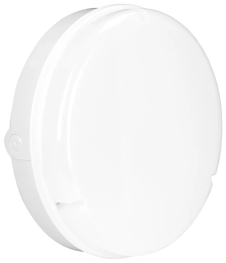 Enlite UtiliteDrum Indoor & Outdoor Round LED Bulkhead With Microwave Sensor White 18W 1300lm