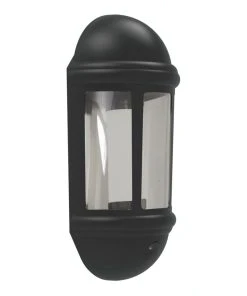 4lite Outdoor LED IP65 Wall Lantern With PIR Sensor Black 8W 400lm