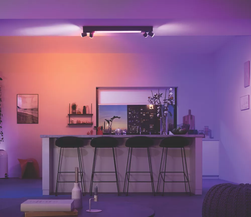 Philips Hue Centris RGB & White LED 4-Spot Ceiling Light Black 6W 4200lm - Image 2