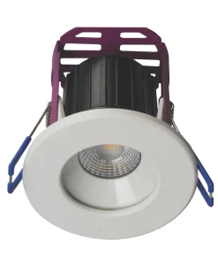 Robus Ramada Fixed Fire Rated LED Downlight White / Brushed Chrome 7W 590lm