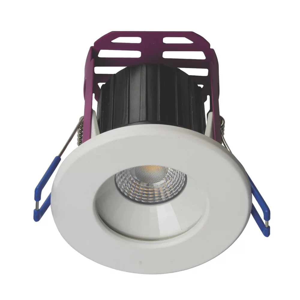 Robus Ramada Fixed Fire Rated LED Downlight White / Brushed Chrome 7W 590lm