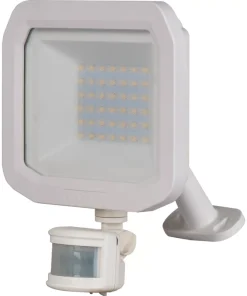 Luceco Castra Outdoor LED Floodlight With PIR Sensor White 30W 3150lm