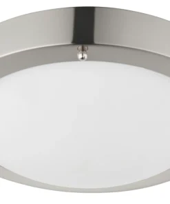 Saxby Anchorage LED Bathroom Ceiling Light Satin Nickel 9W 650lm