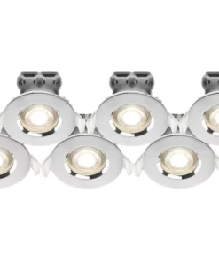 LAP Fixed LED Downlights Chrome 4.5W 420lm 10 Pack