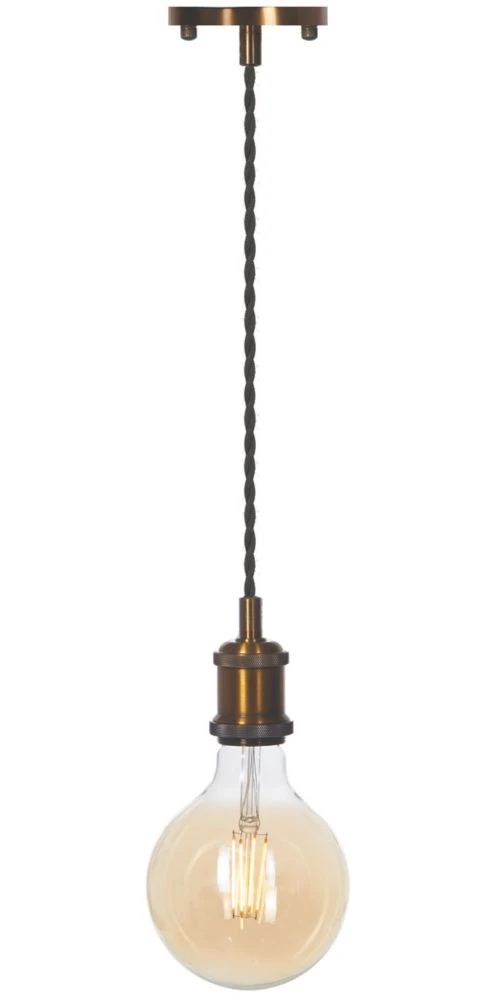 4lite LED Vintage Pendant Antique Brass 7.5W 690lm