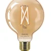 Philips Filament Globe Amber E27 ES G95 LED Smart Light Bulb 7W 640lm