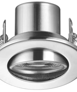 LAP Cosmoseco Tilt Fire Rated LED Downlight Contractor Pack Satin Nickel 5.8W 450lm 10 Pack