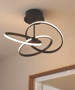 Quay Design Remi LED Semi-Flush Light Matt Black 28W 1555lm