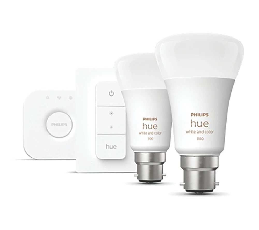 Philips Hue Ambience BC A19 RGB & White LED Smart Lighting Starter Kit 9W 806lm 3 Piece Set