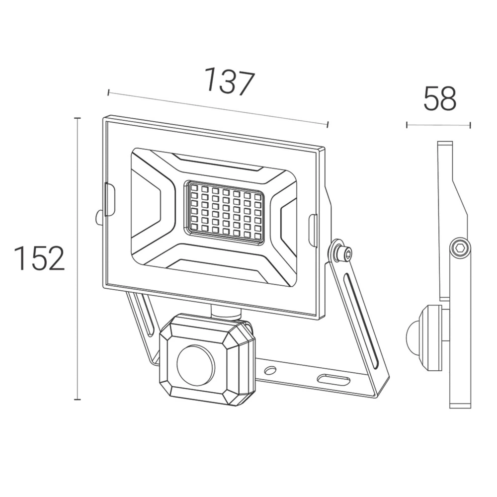 4lite Advantage Outdoor LED Floodlight With PIR Sensor Black 30W 2550lm - Image 5