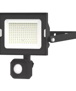 4lite Advantage Outdoor LED Floodlight With PIR Sensor Black 30W 2550lm