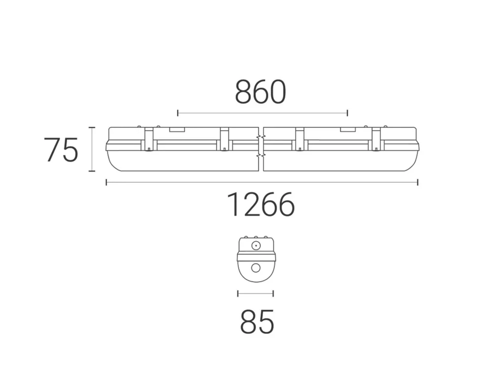 4lite Single 4ft Non-Maintained Emergency LED Batten 20W 2088lm - Image 3