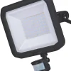 Luceco Castra Outdoor LED Floodlight With PIR Sensor Black 50W 5400lm