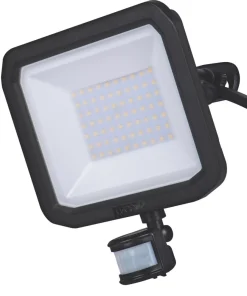 Luceco Castra Outdoor LED Floodlight With PIR Sensor Black 50W 5400lm