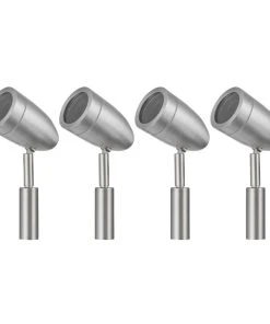 Essentials Mirage Outdoor LED Spike Light Kit Brushed Silver 12W 420lm 4 Pack