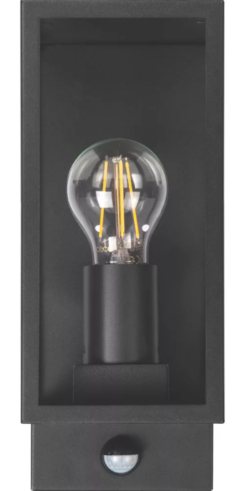 Luceco Outdoor LED Decorative External Wall Lantern With PIR & Photocell Sensor Black 7W 810lm - Image 2