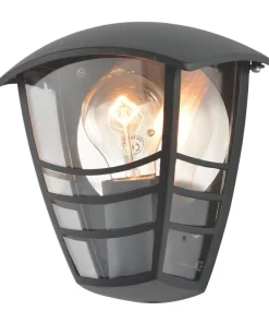 Zinc Perdita Outdoor Half Wall Lantern Black