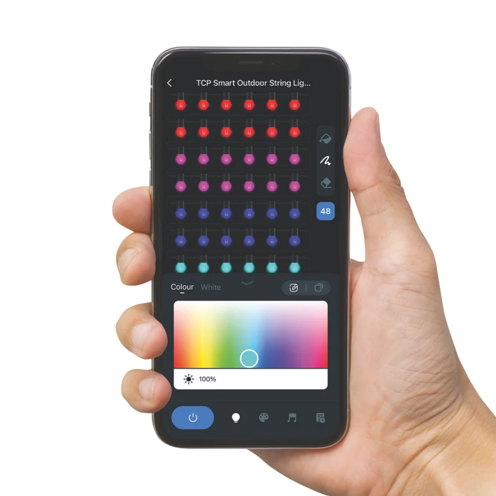 TCP 10m Outdoor LED Bobble RGB Bluetooth String Lights 4W 56lm - Image 4