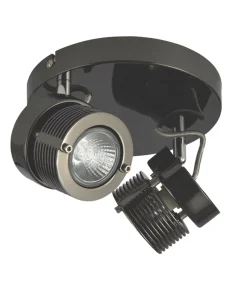 Inlight PEDRO Round 2-Light Spotlight Black Chrome