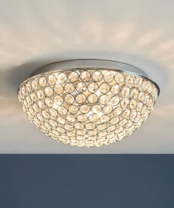 Quay Design Chrystal Bathroom Flush Light Chrome