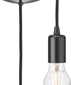Knightsbridge 8270LMB Contemporary Long Pendant Matt Black