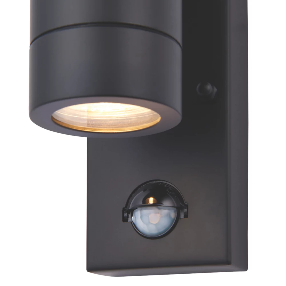 LAP Bronx Outdoor Up & Down Wall Light With PIR Sensor Black - Image 2