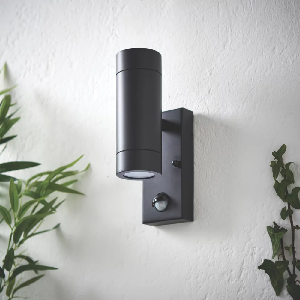 LAP Bronx Outdoor Up & Down Wall Light With PIR Sensor Black - Image 3