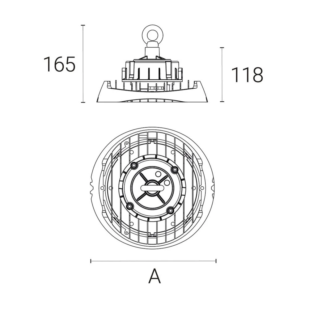 4lite LED Highbay With Microwave Sensor Black 100W 13,000lm - Image 6