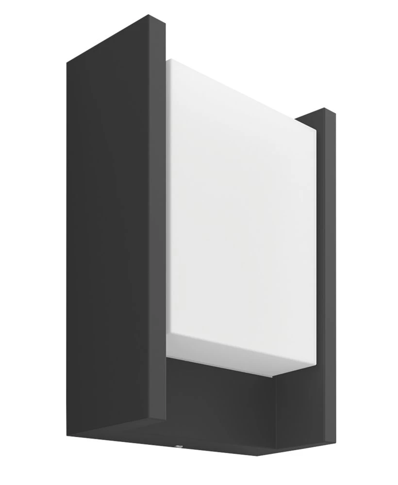 Philips Hue Fuzo Outdoor LED Rectangular Wall Light Black 9.1W 1160lm