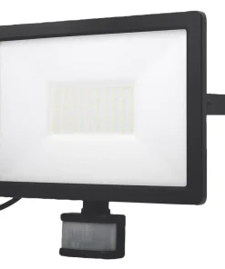 LAP Weyburn Outdoor LED Floodlight With PIR Sensor Black 50W 5000lm