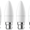 LAP DFRDBL4GDB BC Candle LED Light Bulb 470lm 4.2W 4 Pack