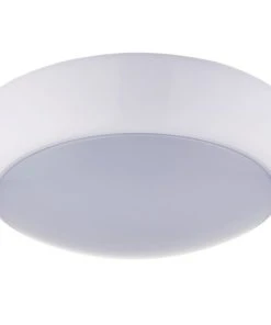 LAP Amazon Indoor & Outdoor Maintained Emergency Round LED Bulkhead Gloss White 16W 1200lm