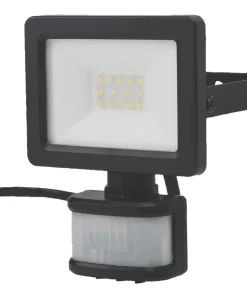 LAP Weyburn Outdoor LED Floodlight With PIR Sensor Black 10W 1000lm