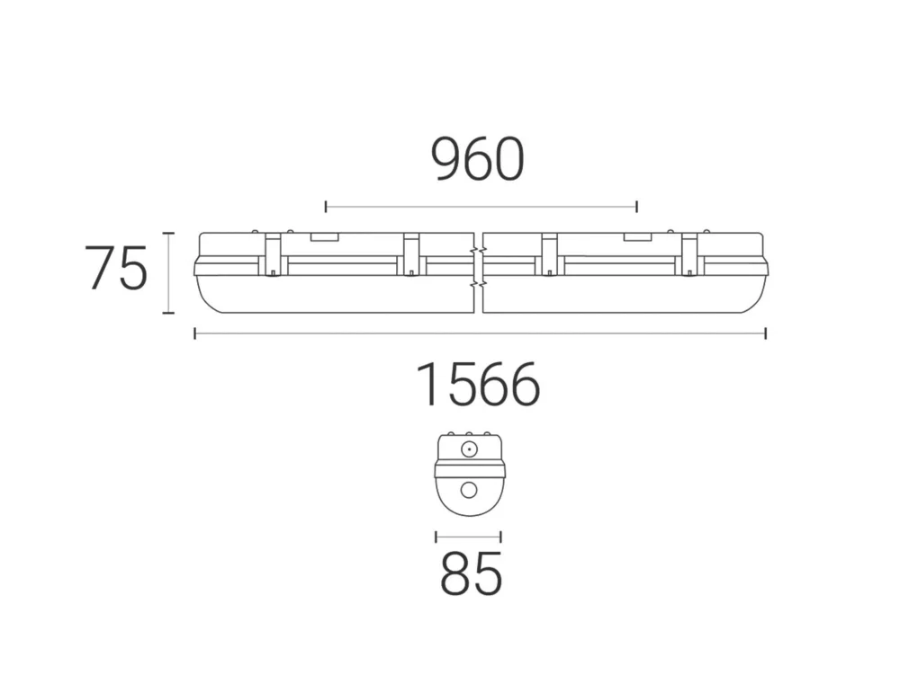 4lite Single 5ft LED Batten With Microwave Sensor 30W 3230lm 230V - Image 3