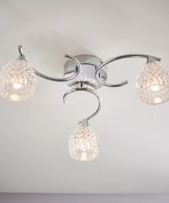 Quay Design Isabella LED 3-Light Flush Ceiling Light Chrome 7.5W 200lm