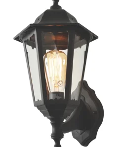 Zinc BIANCA Outdoor Up / Down Lantern Wall Light Black
