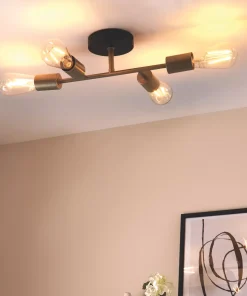 Quay Design Toby Semi-Flush Light Matt Dark Soft Gold