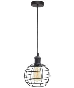 4lite WiZ Connected LED Decorative Birdcage Smart Pendant Light Black 6.5W 720lm