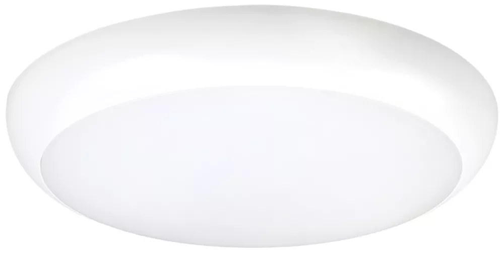 Luceco Sierra Indoor & Outdoor Non-Maintained Emergency Round LED Emergency Bulkhead With Microwave Sensor White 24W 2000lm