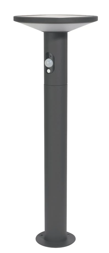 4lite 600mm Outdoor LED Solar Bollard Graphite 210lm