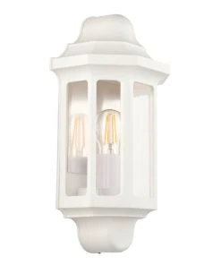 LAP Outdoor Half Lantern Wall Light Matt White
