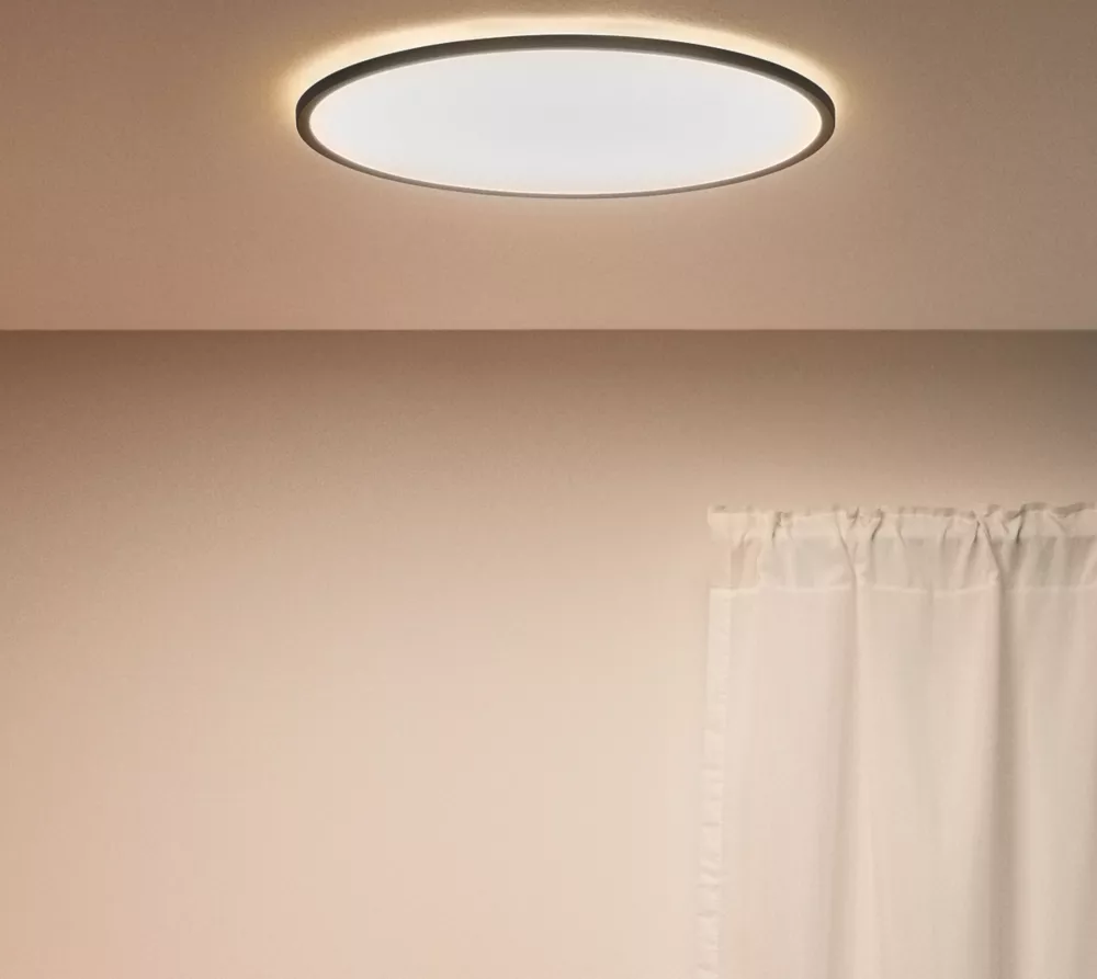 WiZ SuperSlim LED Wi-Fi Ceiling Light Black 22W 2450lm - Image 2