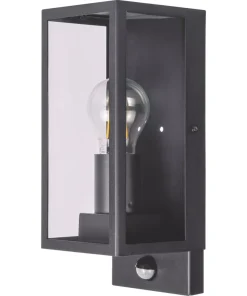 Luceco Outdoor LED Decorative External Wall Lantern With PIR & Photocell Sensor Slate Grey 7W 810lm