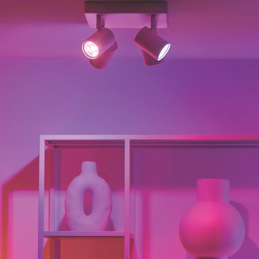 WiZ Imageo RGB & White LED Wifi-Connected 4 Adjustable Spotlights White 20W 1380lm - Image 2